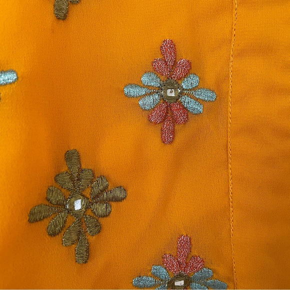 NWT yellow kurta with thread work and gota - Picture 5 of 6